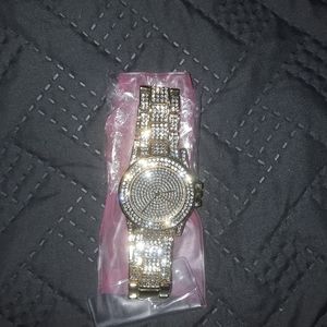 Mens hip hop bling  shiny watch